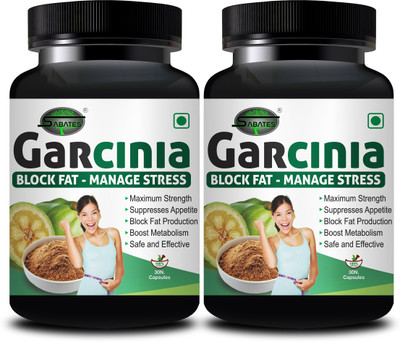 Sabates Garcinia Pill | To Reduce Food Cravings & Loose Extra Fat(Pack of 2, 60 Capsules)