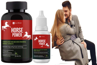 Ayoz Herbal Horse Power Capsule & Pens Oil Big Size Growth Fire Sanda Tablets for Men(Pack of 2, 60 Capsules, 30 ml)