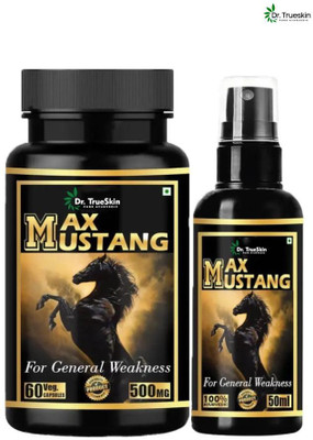 Dr.TrueSkin Max Mustang Herbal Capsules + Max Mustang Oil 50ml(30 Capsules)