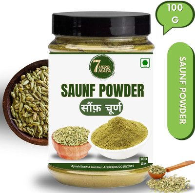 7Herbmaya Pure Saunf Powder - Natural Fennel Seeds Powder for Culinary & Health Use(100 g)