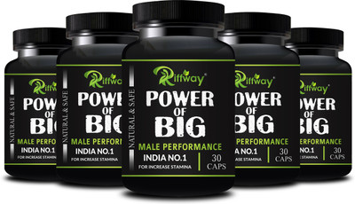 Riffway Power Of Big _ Ayurvedic Dava Stamina Capsule For Better Strength(Pack of 5, 150 Capsules)