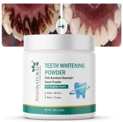 7days natural Teeth Whitening Charcoal Neem Powder | Gutka Stain & Yellow Teeth Remove Teeth Whitening Kit
