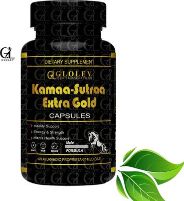 GLOLEY Extra Gold Capsule Orignal Daily Stamina Support With Sutra Herbal Kama 31(60 Capsules)