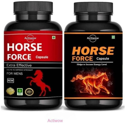 Horse Power Force Capsule Natural Vitality & Strength Formula for Men(Pack of 2, 30 Capsules)