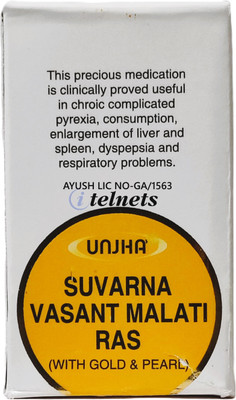 ITELNETS Unjha Suvarna Vasant Malti Ras Tablet (with Gold and Pearl)(10 Tablets)