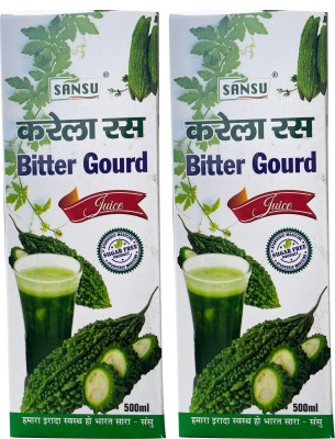 SANSU HEALTH CARE Karela Juice - Ayurvedic Juice to Help Maintain Healthy Sugar Levels(2 x 500 ml)