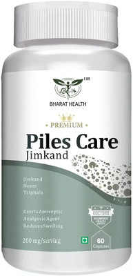 BHARAT HEALTH AYURVEDIC PILES CARE JIMKAND 60veg capsules pack of 1(60 Capsules)
