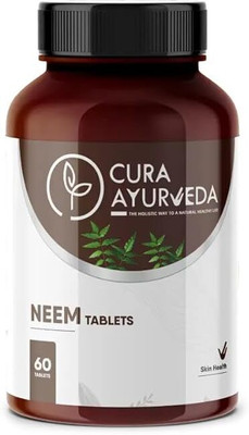 CURA AYURVEDA Neem 60 Tablets | Improves Skin Health | Supports Detoxification(60 Tablets)