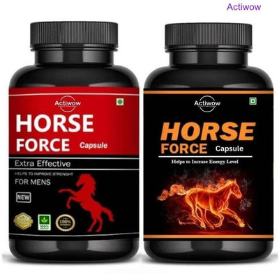 ACTIWOW Horse Force Capsule Combo Forceful Herbal Stamina Support F7E D04(30 Capsules)