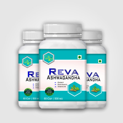 Revamoy Reva Ashwagandha - Stress and Anxiety Relief Supplement | Promotes Better Sleep(Pack of 3, 180 Capsules)