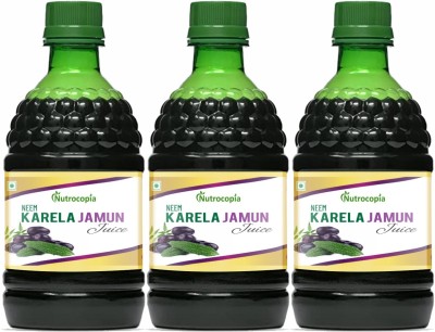 NUTROCOPIA Neem Karela Jamun Juice for Diabetes, Maintain Sugar Levels(Pack of 3)