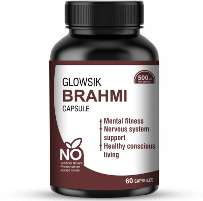 GLOWSIK Brahmi Capsules - 500mg For Stress Reliever & Memory Enhancement