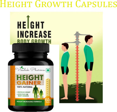 visalak pharma Height Gainer-Height Maximizer 60 veg capsules Increase Height, Boost Confidence(60 Capsules)