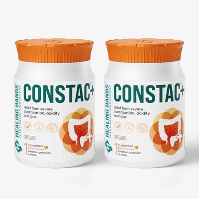 Healing Hands Constac Plus Granules| Severe Constipation Relief| Patented Proven Strong & Safe(Pack of 2, 200 g)