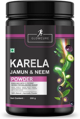 GLOWCURE Neem Karela Jamun Powder - For Maintaining Blood Sugar Levels(200 g)