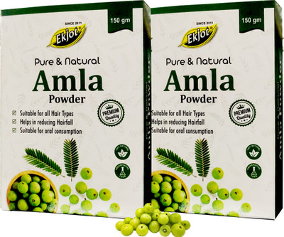 Ekjot Amla Indian Gooseberry Powder for Hair Growth | Edible Quality, (150g)(Pack of 2, 300 g)
