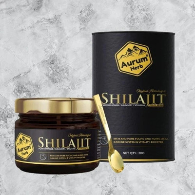 AURUM HERB Pure Shilajit Resin,Pure Himalayan Shilajit,Energy,Muscle Building Supplement(20 g)