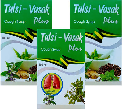 HERBSHD Tulsi Vasak Plus Cough Syrup 100 ml(Pack of 3, 300 ml)