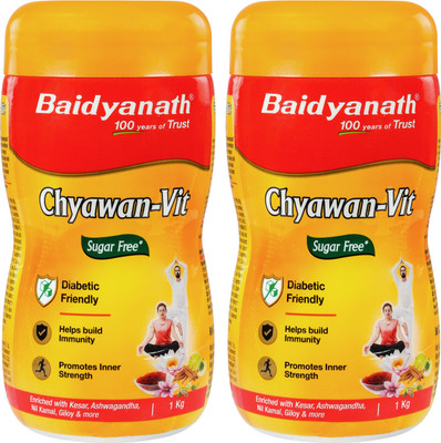Baidyanath Sugarfree Chyawan Vit- Specially formulated Chyawanprash with No Added Sugar- With Benefits of Amla, Ashwagandha and Almonds 1KG-PACK of 2(Pack of 2, 2 kg)