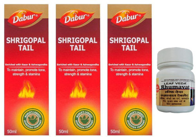 Dabur Shrigopal Tail For Strength With Leaf Rhumawat 30 Tab(Pack of 4, 150 ml)
