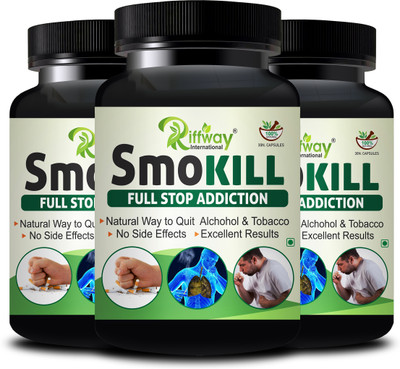 Riffway Smokill Natural: Pill Smoke Capsule Protects From Smoke & Pollution(Pack of 3, 90 Capsules)