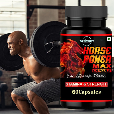 ACTIWOW Horse Power Max Capsules for Men-For Better Stamina, Strength & Max Tablte 01(60 Capsules)