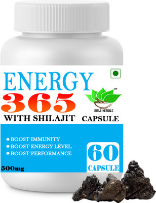 BIRJI HERBALS AYURVEDIC ENERGY WITH SHILAJIT 60veg capsules pack of 1(60 Capsules)