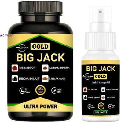 ACTIWOW Big Jack Gold Capsule with Oil for Men to Regain Lost Power(Pack of 2, 80 Capsules)