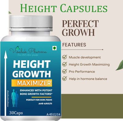 visalak pharma Height Growth Maximizer cap-sules-HELPS TO GROW LONGER & GAIN INCHES(30 Capsules)
