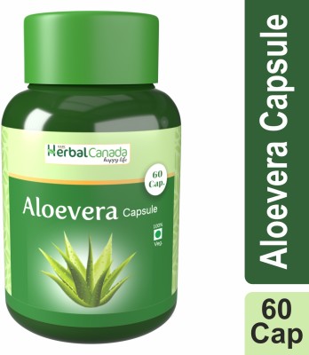 HARC Herbal Canada Aloe vera (60 Capsules) + Aleo vera (60 Capsules) | Healthy Combo Pack(Pack of 2)