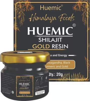 HUEMIC Pure Himalayan Shilajit Gold Resin with 24k Gold | Helps in boosting Stamina(20 g)