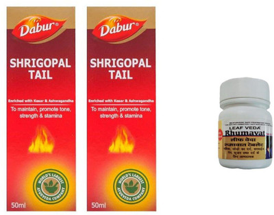 Dabur Shrigopal Tail For Strength With Leaf Rhumawat 30 Tab(Pack of 3, 100 ml)