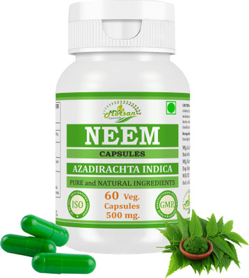 Morsan Nutraveda Neem Capsules |A Natural and effective anti-viral and anti-bacterial(Pack of 2, 120 Capsules)