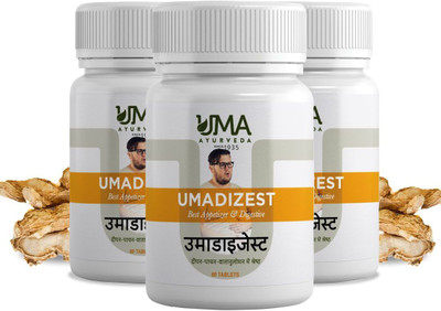Uma Ayurveda Umadizest 60 Tab Useful in Digestive Health(Pack of 3, 60 Tablets)