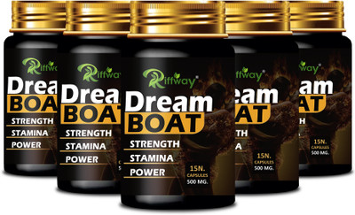 Riffway Dream Boat _ Herbal Formula Stamina Capsule For Better Strength(Pack of 5, 75 Capsules)