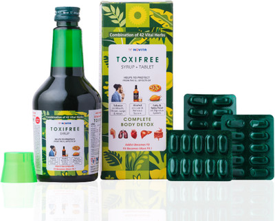 Novita Toxifree Syrp (450 ml) & Tablets (3X10) Natural Supplement with 42 Vital Herbs(450 ml)