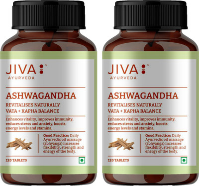 JIVA Brahmi Tablets - Gain Holistic Health Naturally - 120 Tablets Each - Pack of 2(Pack of 2, 120)