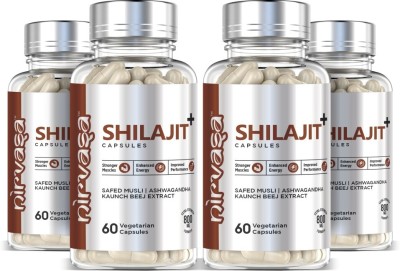 Nirvasa Shilajit with Safed Mulsi For Strength, Power & Stamina(Pack of 4)