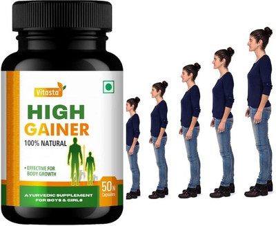 VITASTA Height gainer Ayurvedic medicine for body growth in boys and girls(50 Capsules)