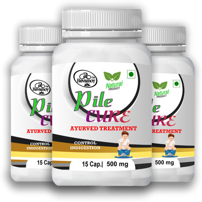 Revamoy Pile Cure Capsules Relief From Pain, Bleeding &Constipation for men&women(15cap)(Pack of 3, 45 Capsules)