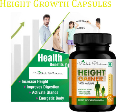 visalak pharma Height Gainer-Height Maximizer Capsule Powerful herbal formula For Height Growth(60 Capsules)