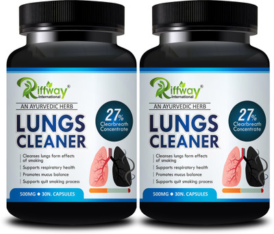 Riffway Lungs Cleaner Herbal Tablets | Lungs Capsule For Smoking Detox Lungs(2 x 30 Capsules)