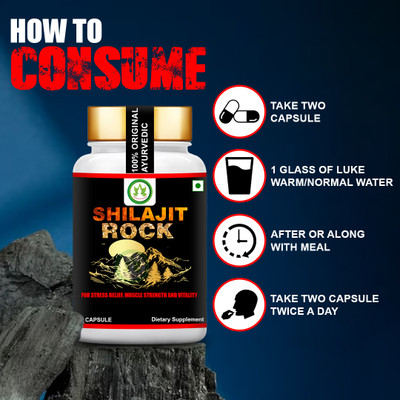 PROPKAR AYURVEDA AYURVEDIC SHILAJIT ROCK 60VEG CAPSULES PACK OF 1 MONTH(60 Capsules)