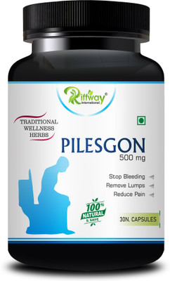 Riffway Pilesgon Health Pills | Piles Capsule Relieves In Bleeding & Pain(30 Capsules)