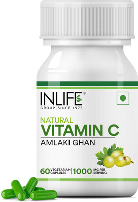 INLIFE Natural Vitamin C Amla Extract for Immunity Capsules 60 Veg Caps(60)