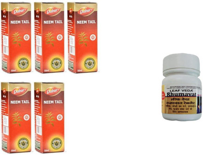 Dabur Neem Tail For Ailments With Leaf Rhumawat 30 Tab(Pack of 6, 250 ml)