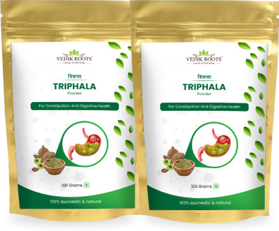 Vedikroots Triphala Churna Powder For Constipation & Gas Relief 100Gm(Pack of 2, 100 g)