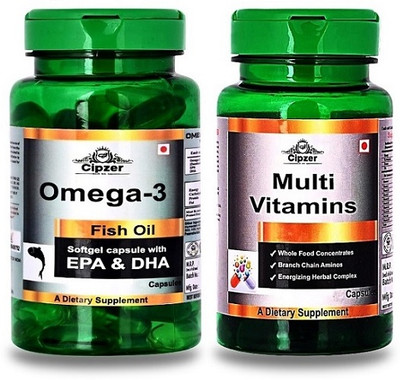 CIPZER Omega 3 & Multivitamins Capsules for Brain & Heart Health(Pack of 2, 60 Capsules)