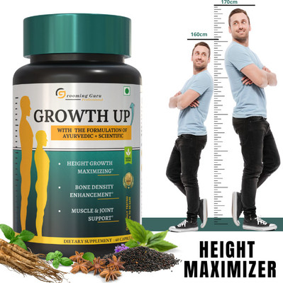 The Gromming guru Growth UP - Ayurvedic Height Growth Supplement For Height Increase After 18(60 Capsules)