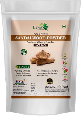 Uswa Ayurvedic Sandalwood Powder (Chandan powder) for Face Pack & Skin Care-100g(100 g)